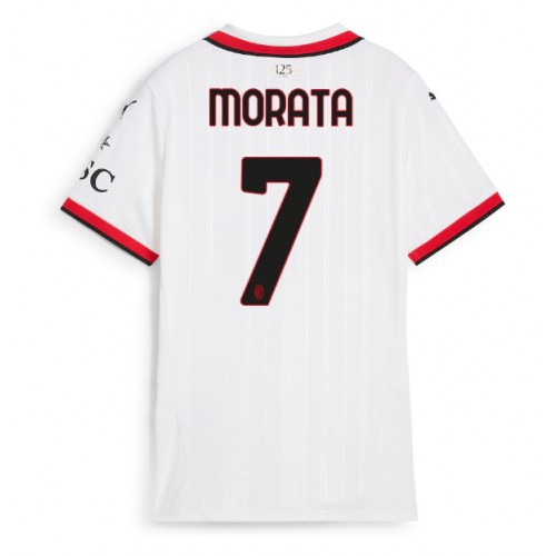 Dámy Fotbalový dres AC Milan Alvaro Morata #7 2024-25 Venkovní Krátký Rukáv